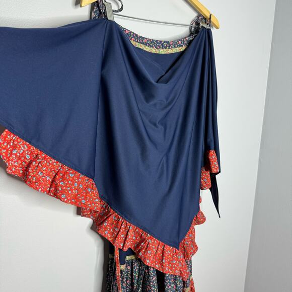 Jody T of California Vintage 70's Prairie Cottage Tier Floral Ruffle Midi Dress - Picture 9 of 16